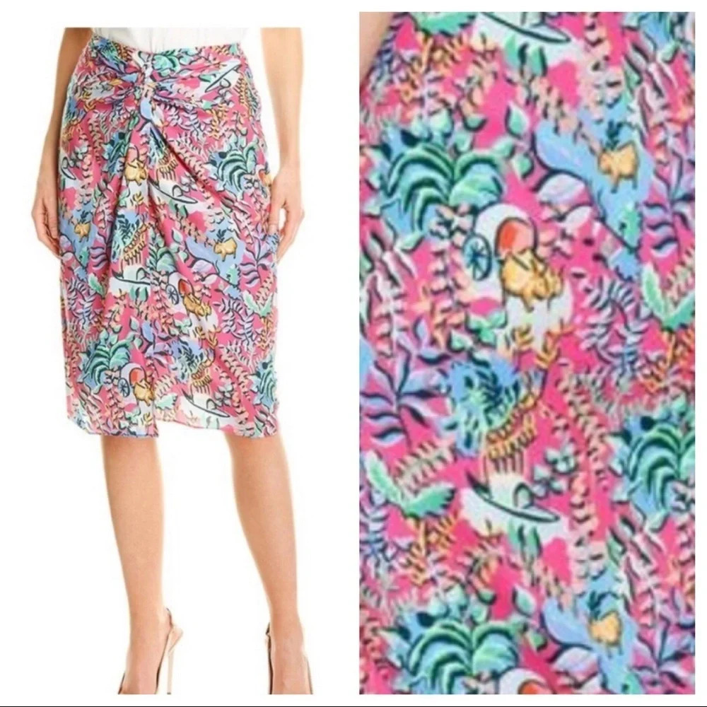 J. McLaughlin blakely wrap skirt rose freshfield 7125